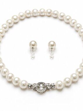 Pearl-20--AAAA+ Certified Akoya Pearl Necklace & Earrings Set